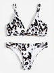 Leopard Plunge Neck Top With Panty Bikini Set