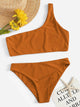 One Shoulder Top With Panty Bikini Set