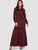 Tie Neck Love Print Frill Trim Maxi Dress