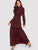 Tie Neck Love Print Frill Trim Maxi Dress
