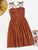 Single Breasted Elastic Detail Slip Dress