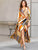 Mixed Striped Belted Wrap Split Dress