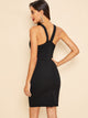 30s Oversized Bow Belted Bodycon Dress