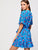 Allover Flower Ruffle Trim Wrap Belted Dress