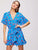 Allover Flower Ruffle Trim Wrap Belted Dress
