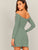 Off Shoulder Cross Over Rib-knit Pencil Dress