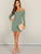  Off Shoulder Cross Over Rib-knit Pencil Dress