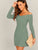  Off Shoulder Cross Over Rib-knit Pencil Dress