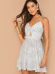 Dalmatian Print Twist Peekaboo Cami Dress