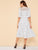 70s Dobby Mesh Yoke Polka Dot Ruffle Hem Dress