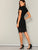 Laser Cut Scallop High Neck Dress