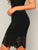 Laser Cut Scallop High Neck Dress
