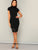 Laser Cut Scallop High Neck Dress