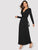 Surplice Neck Self Belted Maxi Dress