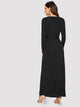 Surplice Neck Self Belted Maxi Dress