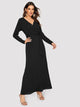 Surplice Neck Self Belted Maxi Dress