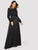 Lace Yoke Ribbon Tie Satin Maxi Dress