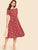 30s Guipure Lace Collar Belted Leaf Print Dress
