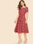 30s Guipure Lace Collar Belted Leaf Print Dress