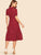 40s Confetti Heart Ruffle Hem Belted Shirt Dress