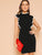 Contrast Binding Ruffle Trim Bodycon Dress