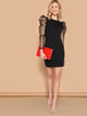 Mesh Gigot Sleeve Bodycon Dress