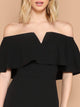 Off Shoulder Solid Bodycon Dress