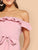 Flounce Foldover Off Shoulder Button Front Dress