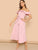 Flounce Foldover Off Shoulder Button Front Dress