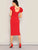 Layered Ruffle Sleeve Crisscross Back Pencil Dress