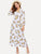 Floral Print Polka Dot Bishop Sleeve Dress