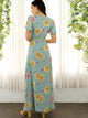 Split Thigh Wrap Maxi Floral Dress