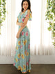 Split Thigh Wrap Maxi Floral Dress