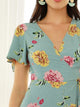 Split Thigh Wrap Maxi Floral Dress
