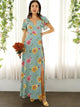 Split Thigh Wrap Maxi Floral Dress