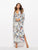 Floral Lace-up Plunge Split Maxi Dress
