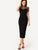 Striped Mesh Yoke Pencil Dress