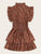 Frill Trim Shirred Waist Tiered Ditsy Dress