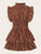 Frill Trim Shirred Waist Tiered Ditsy Dress
