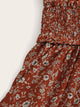 Frill Trim Shirred Waist Tiered Ditsy Dress