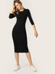 Striped Tape Side Pencil Dress