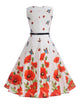 50s Floral Print Belted Dress