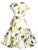 50s Lemon Print Belted Dress