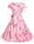 50s Floral Print Belted Flare Dress
