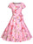 50s Floral Print Belted Flare Dress