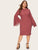 Plus Mock-Neck Lace Trim Dress