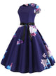 50s Floral Print Belted Dress