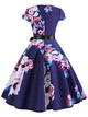 50s Floral Print Belted Dress