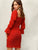 Square Neck Elasticized Sleeve Shirred Dress