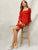 Square Neck Elasticized Sleeve Shirred Dress